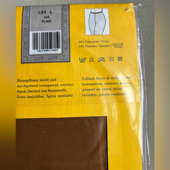 Fogal Saint Trop Pantyhose Plage 134 Size L Light and Sheer - Picture 6 of 8